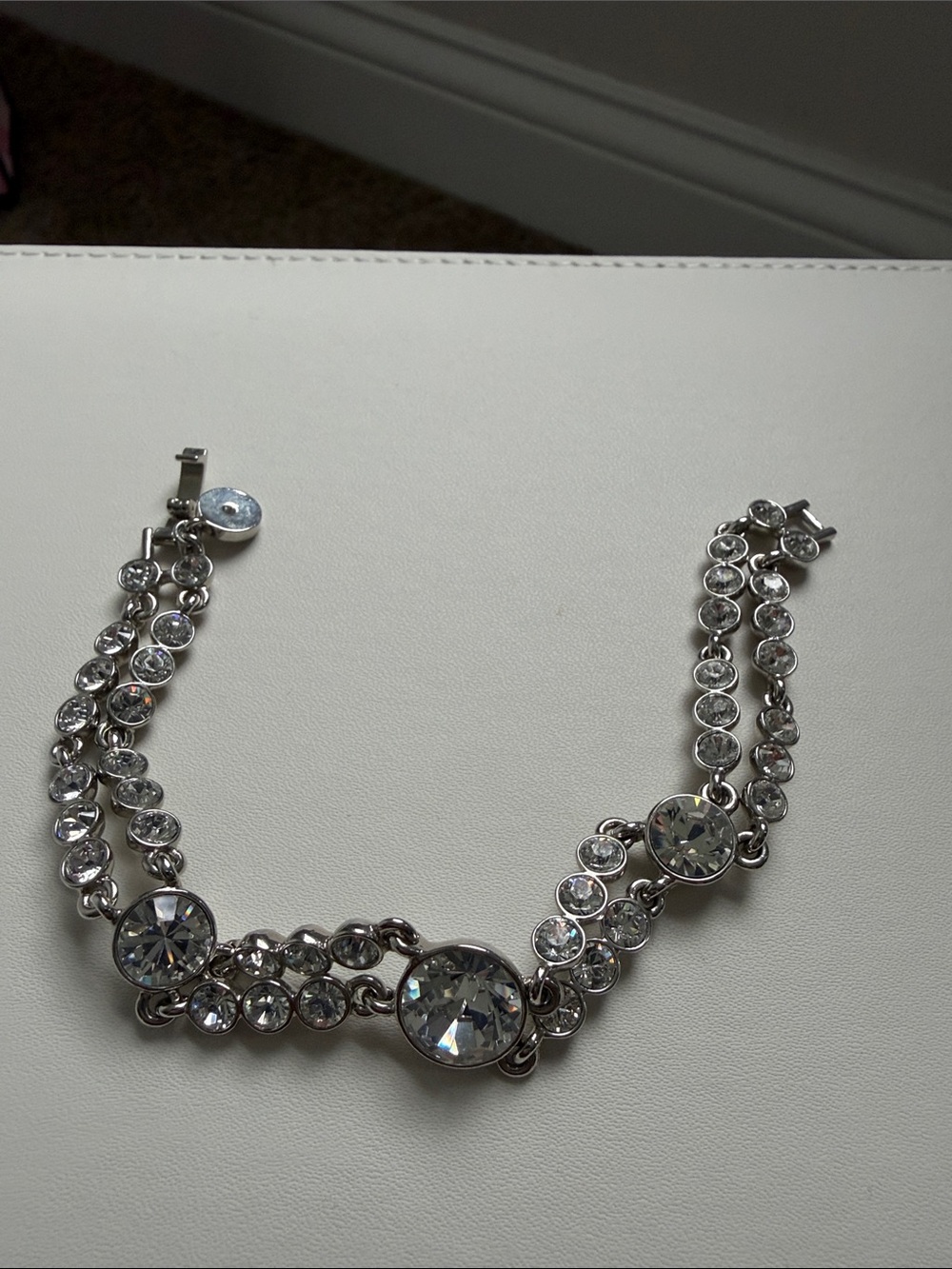 Givenchy Silver-Tone Crystal Link Bracelet